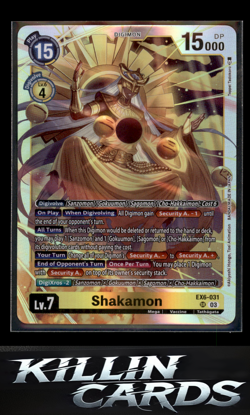 Shakamon EX6-031 SR Digimon Card Game Super Rare Infernal Ascension Card NM - Image 1