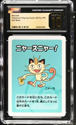 CGC PRISTINE 10!!! Meowth Old Maid 2019 Japanese Pokemon Card - Image 1