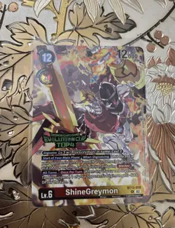 Digimon Card Game ShineGreymon Evolution Cup Top 4 Foil BT13-018 - Image 1