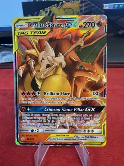 Charizard & Braixen GX 22/236 Cosmic Eclipse Tag Team Ultra Rare Pokemon Card 78 - Image 1