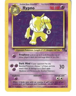 Hypno 23/62 Pokemon Card Fossil Regular Rare Vintage TCG NON HOLO Wizards 1999 - Image 2