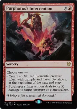 151/254 PURPHOROS'S INTERVENTION RARE THEROS BEYOND DEATH MTG CARD - Image 1
