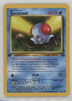 Tentacool 1st Ed. Pokemon Fossil #56 1999 1ik2 - Image 1