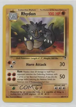 Rhydon Pokemon Legendary Collection #35 2002 0l16 - Image 1