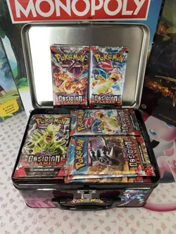 Factory Sealed Pokemon X72 OBSIDIAN FLAMES Sealed BOOSTER PACKS W/ Tin - Image 1