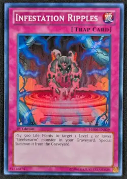 Infestation Ripples 1996 1st Edition Super Rare Holo Yugioh HA06-EN029 (NM) - Image 1