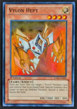 Vylon Hept 1996 1st Edition Super Rare Holo Yugioh HA06-EN008 (NM) - Image 1