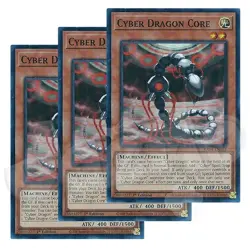 Yugioh - Cyber Dragon Core x 3 - 1st Edition Super Rare NM - Free Holo Card - Image 1