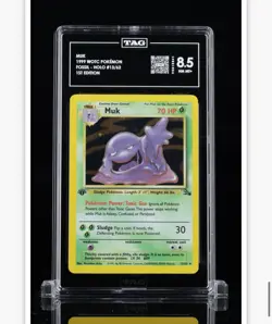 1st Edition Muk 13/62 Fossil Set Holo Rare Vintage 1999 Pokemon Card TAG 8.5 - Image 1
