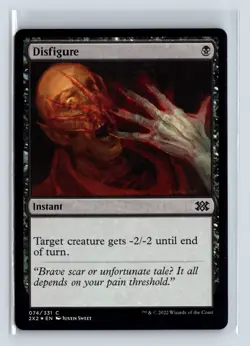 Foil DISFIGURE - MTG Magic the Gathering Card - Double Masters 2022 - Common - Image 1