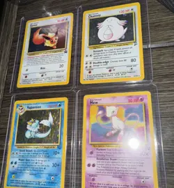 Holo Pokemon Vintage Card Lot (Eevee, Chansey, Vaporeon, Mew Non Holo Promo) - Image 1