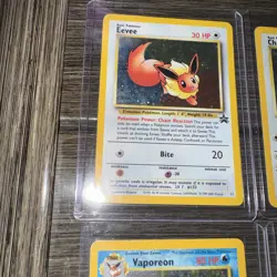 Holo Pokemon Vintage Card Lot (Eevee, Chansey, Vaporeon, Mew Non Holo Promo) - Image 3