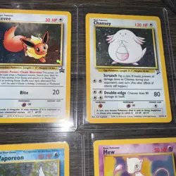 Holo Pokemon Vintage Card Lot (Eevee, Chansey, Vaporeon, Mew Non Holo Promo) - Image 5