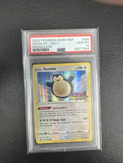 PSA 10 Snorlax - (Prerelease) SWSH068 SWSH: Sword & Shield Promo Card - Image 1