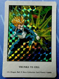 Dragon Ball Z Trunks vs Cell 151 Prism Hero Collection Foil Artbox Card DBZ - Image 1
