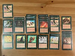Lot of 26 Green MTG Cards from Mirage Edition, Magic the Gathering 1996 - Image 1