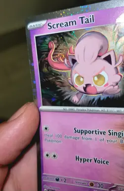 Pokemon Scream Tail & Iron Valiant Alternate Cosmos Holo with swirls and coins - Image 3