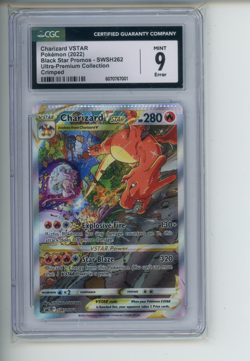 2022 Pokemon UPC Charizard VSTAR SWSH262 Black Star Promo CRIMPED ERROR CGC 9 - Image 1