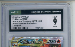 2022 Pokemon UPC Charizard VSTAR SWSH262 Black Star Promo CRIMPED ERROR CGC 9 - Image 2