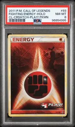 Fighting Energy 93/95 Call of Legends Holo play pokemon! psa 8 - Image 1
