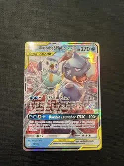2019 Pokemon Sun & Moon Blastoise Piplup GX Cosmic Eclipse #38/236 Near Mint - Image 1