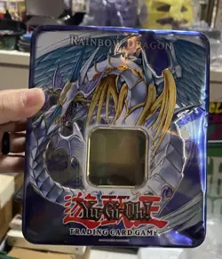 Yugioh! Rainbow Dragon Collectible Tin EMPTY Konami YGO Card Storage 2007 - Image 1