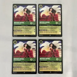 x4 Lorcana Disney 92/204 Mother Gothel Unwavering Super Rare Card Playset 4x - Image 1