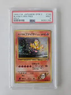 Pokemon Blaine's Moltres Card No.146 Japanese Gym 2 Challenge Holo Rare PSA 9 - Image 1