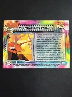 THE TRAINERS FAILURE #22 - BLUE Logo - MEWTWO Strikes Back TOPPS CARD - Image 2