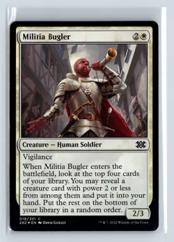 Foil MILITIA BUGLER - MTG Magic the Gathering Card - Double Masters 2022 - Image 1