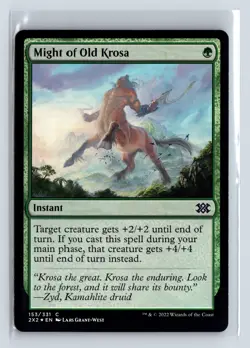 Foil MIGHT OF OLD KROSA - MTG Magic the Gathering Card - Double Masters 2022 - Image 1