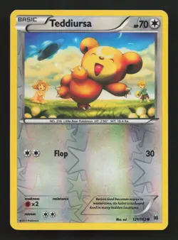 Teddiursa - Reverse Holo - 121/162 - XY Breakthrough - Pokemon TCG LP Card - Image 1