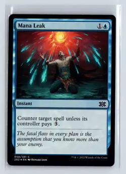 Foil MANA LEAK - MTG Magic the Gathering Card - Double Masters 2022 - Common - Image 1