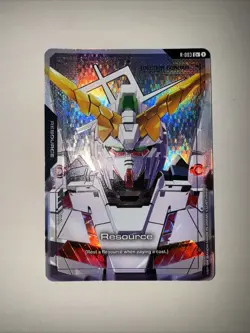 GUNDAM TCG CARD GAME UNICORN GUNDAM RESOURCE R-003 C+ FOIL - Image 1