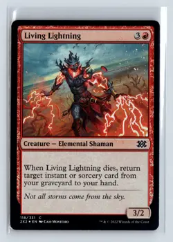 Foil LIVING LIGHTNING - MTG Magic the Gathering Card - Double Masters 2022 - Image 1