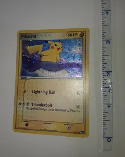 Pokemon Card Pikachu POP Series 5 Error Inverted Back 12/17 Holo Rare Light Wear - Image 1