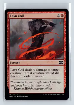 Foil LAVA COIL - MTG Magic the Gathering Card - Double Masters 2022 - Common - Image 1