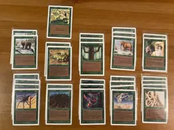 Lot of 30 Green MTG Cards from Unlimited Edition, Magic the Gathering 1993 - Image 1