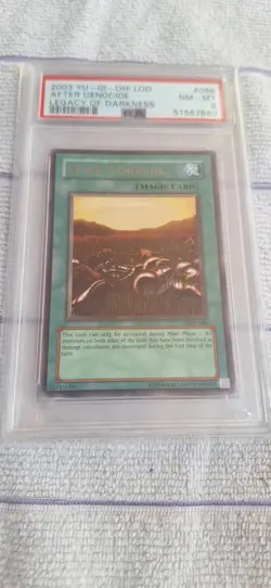 Yugioh PSA 8 After Genocide LOD-086 Legacy of Darkness Unlimited - Image 1