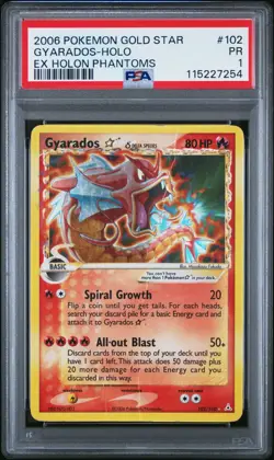 PSA 1 Pokemon Gyarados Gold Star 102/110 EX Holon Phantoms Ultra Rare Holo - Image 1