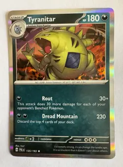 2023 POKEMON PALDEA EVOLVED TYRANITAR 135/193 HOLO (RARE) - Image 1