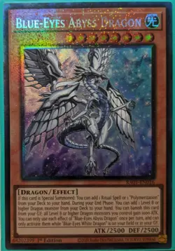 YuGiOh Blue-Eyes Abyss Dragon Collector's Rare 1st Edition RA01-EN016 - Image 1