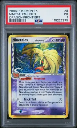 PSA 1 Pokemon Ninetales (Delta Species) 8/101 EX Dragon Frontiers Holo Rare - Image 1
