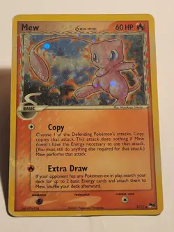 Mew 3/17 Delta Series Holo error Back HP/DMG Pop Series 5 - Pokemon TCG - Image 1
