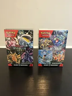Lot of 2 Sealed Pokemon Booster Bundles- (1) Paldean Fates, (1) Stellar Crown - Image 1