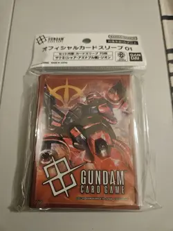Gundam TCG Official Card Sleeves Char's Zaku II/ Zeon- 70 Sleeves NEW SEALED - Image 1