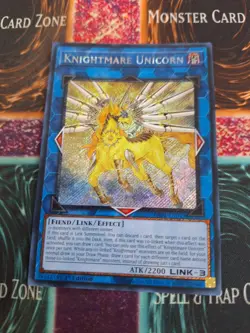Yugioh Knightmare Unicorn RA01-EN043 Secret Rare 1st Edition Near Mint - Image 1