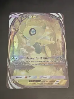 Celebi EX TCG Pocket Custom Textured Color Flash Fanart Card - Image 1