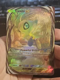 Celebi EX TCG Pocket Custom Textured Color Flash Fanart Card - Image 3