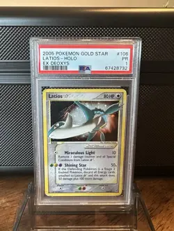 Pokemon Latios Gold Star EX Deoxys Ultra Rare Holo Card #106 PSA 1 - Image 1